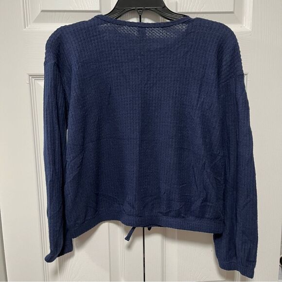 1901 Nordstrom NWT Blue Long Sleeve Cropped Sweater size LARGE - Picture 5 of 7